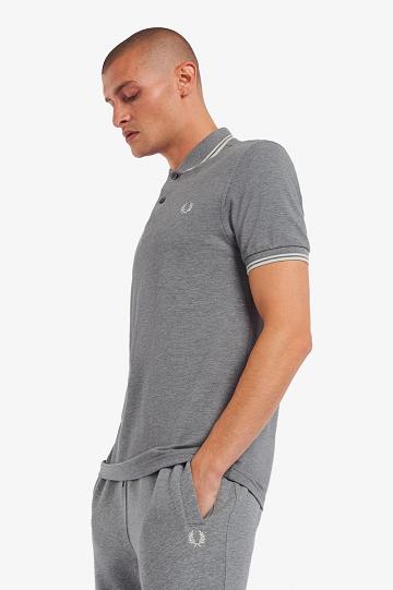 Grey Fred Perry M3600 Men's Polo Shirts | PH 1445QMAZ